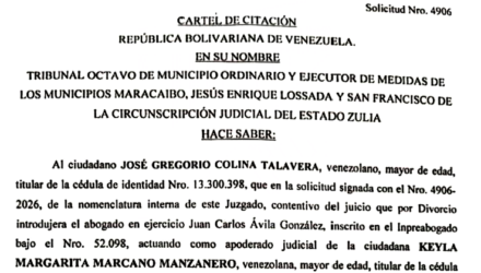 Cartel de Citación a José Gregorio Colina Talavera al juicio por Divorcio 2 Captura de pantalla 2026 10 16 a las 2.15.41 p. m