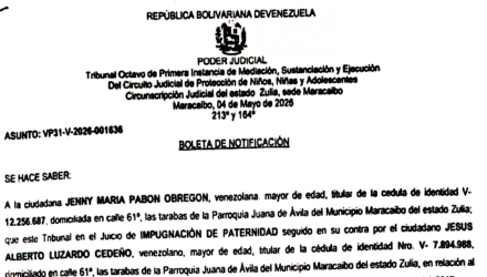 Boleta de Notificación a Jenny María Pabón Obregón al juicio por Impugnación de Paternidad 2 Captura de pantalla 2026 10 21 a las 4.47.40 p. m