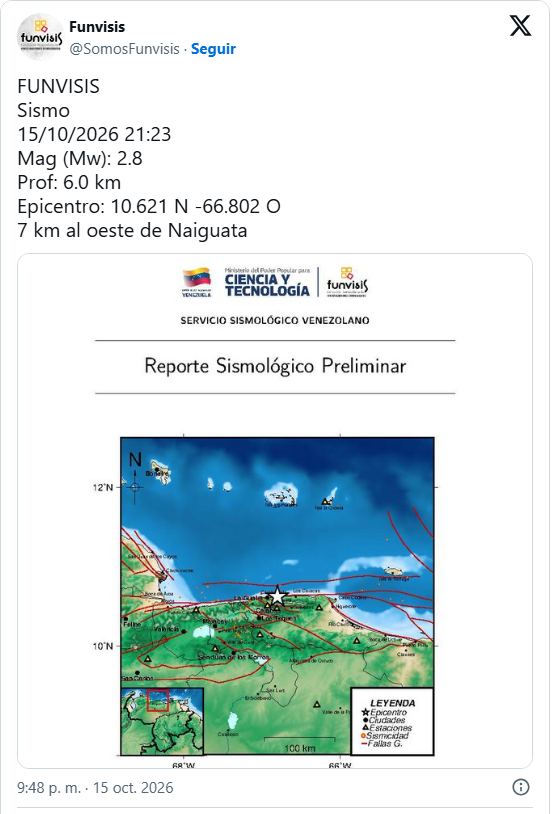 Sismo de magnitud 3.3 se sintió en Caracas, Miranda y La Guaira 2 Reporte
