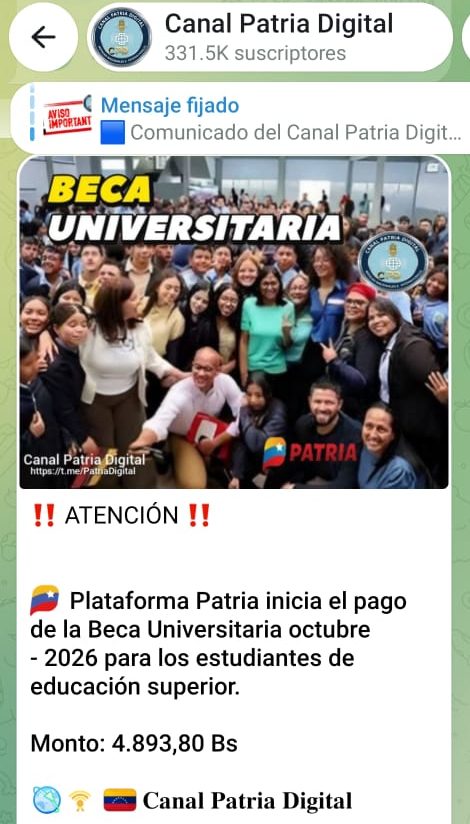 Cayendo el bono Beca Universitaria de octubre 2 WhatsApp Image 2026 10 13 at 3.08.30 PM e1791929745509