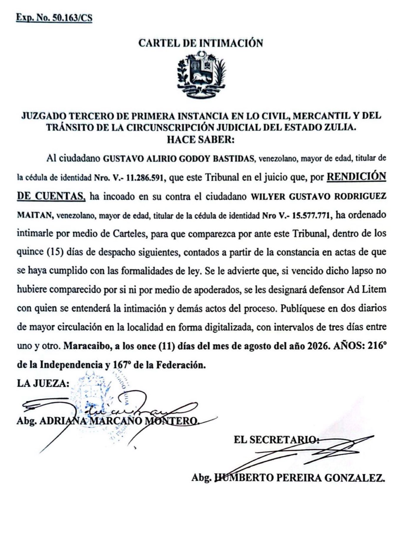 notificacion exp 501631n
